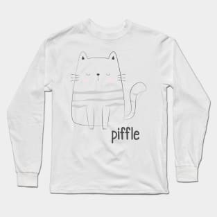 The Cat That Says Piffle, cute dismissive kitty Long Sleeve T-Shirt